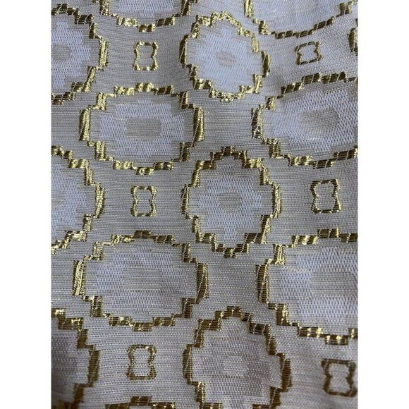 XHILARATION Cream Beige Metallic Gold Fit Flare Sleeveless Dress Sz Medium - Picture 6 of 10